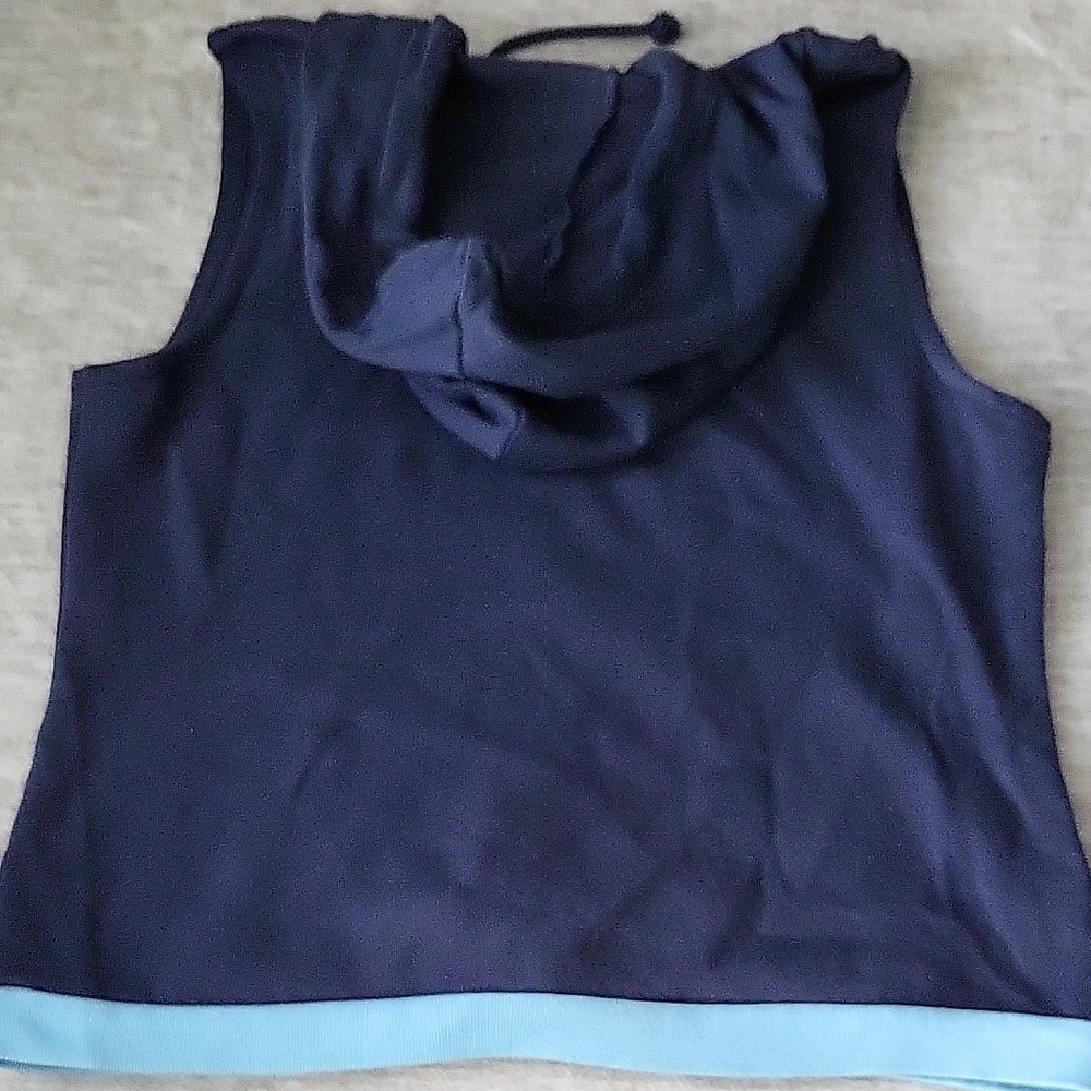 Old Navy Navy Blue Hooded Vest with Sky Blue Details - Picture 3 of 3